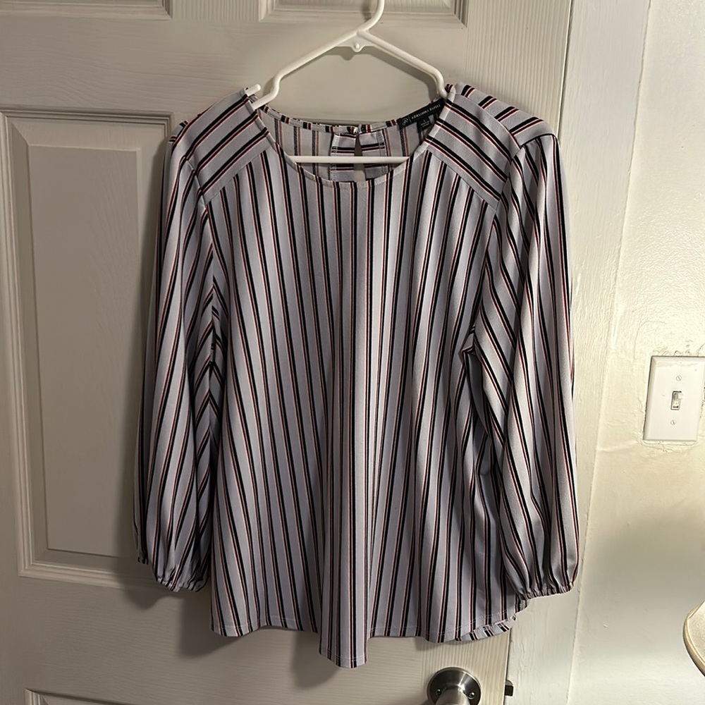 Adrianna Papell long sleeve striped blouse